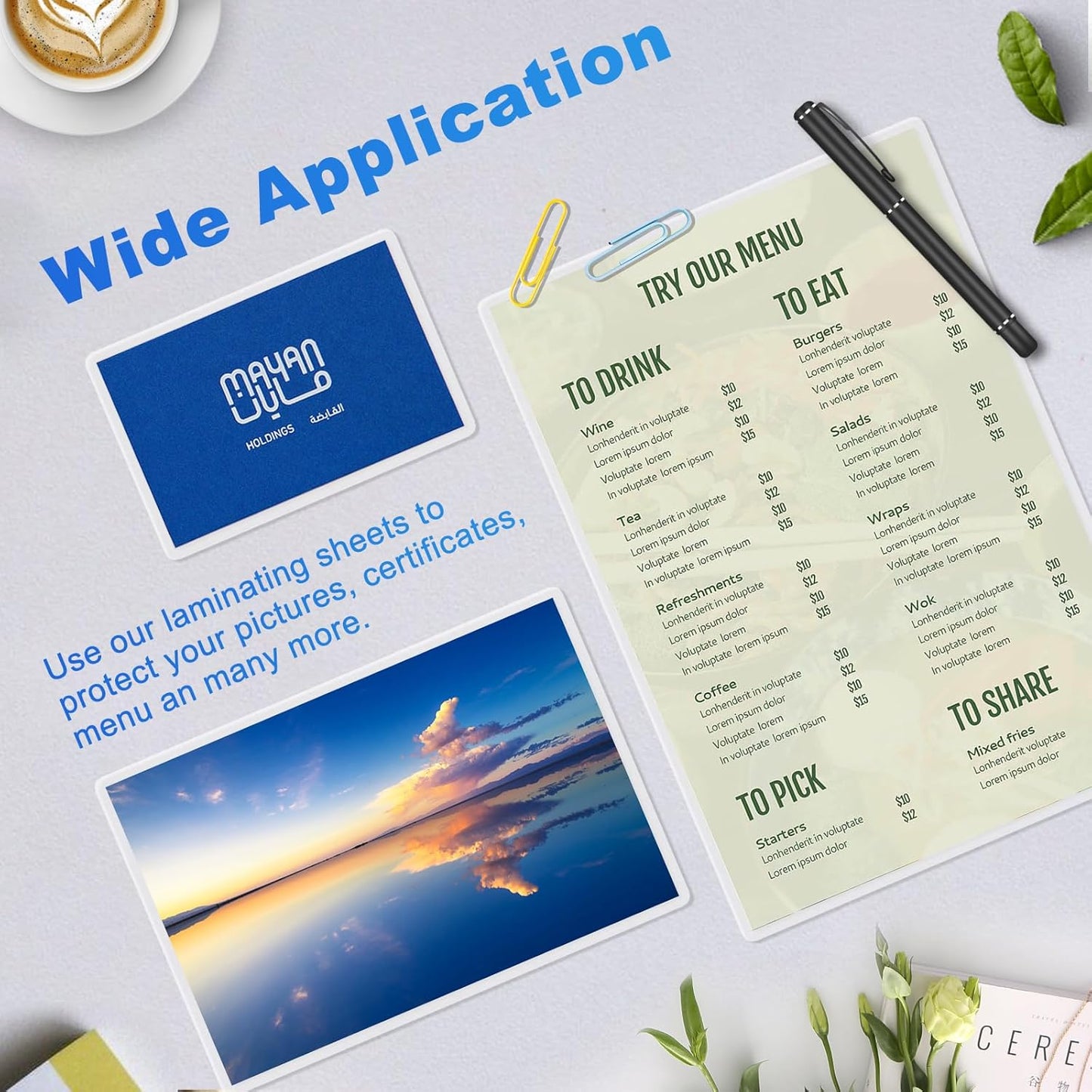 500 Pack Laminating Sheets, 5Mil 9" x 11.5" Laminating Pouches，5Mil Clear Thermal Lamination Sheet Paper for Laminator, Holds 8.5 x 11 Inch Sheets