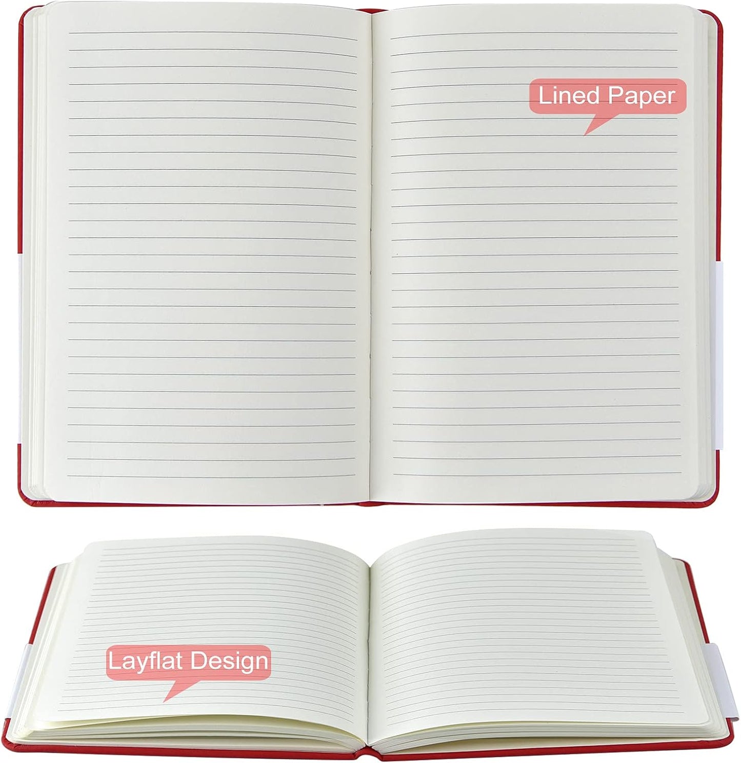 Coopay 48 Pack A5 Journal Notebooks Bulk, 160 Pages, 100GSM Thick Paper, 8.3 x 5.5 inch Hardcover Lined Leather Journals for Writing Office School Business,Bulk Notebook for Work Men Women (6 Colors)