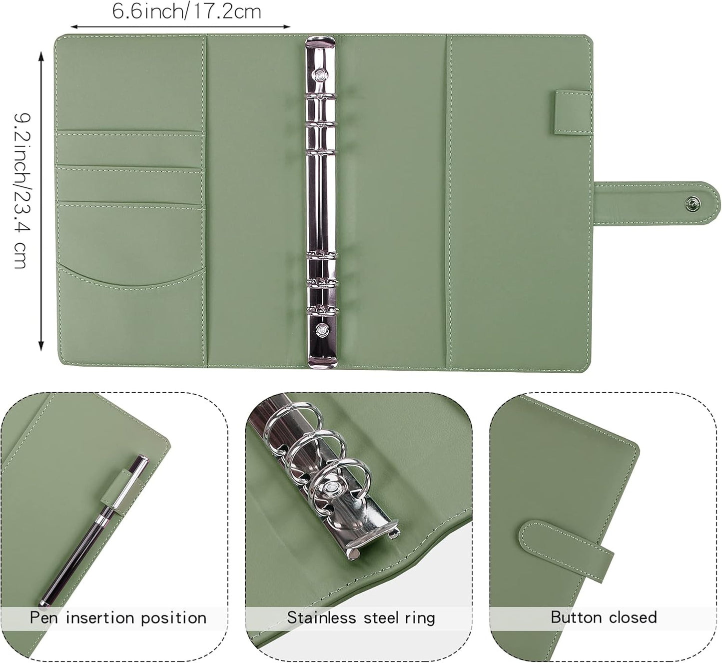 Money Saving Binder, Savings Challenges Book with for Cash Envelopes, 12pcs Zipper Envelopes A5 Budget Binder, Budget Planner for Managing Budgets and Saving Money -(Green-9.2IN)