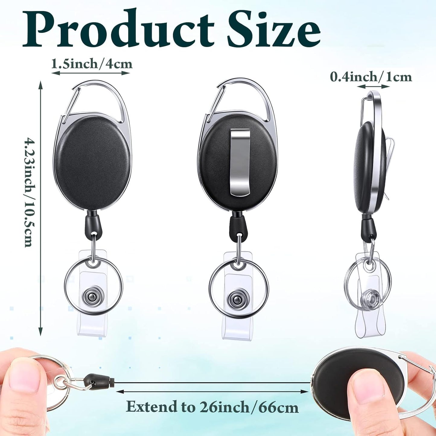 Yaomiao 100 Pack Retractable Badge Holder Reel with Clips Heavy Duty ID Card Holder Reels Bulk with Key Ring for Office Worker Doctor Nurse Employee School Students (Multicolor)