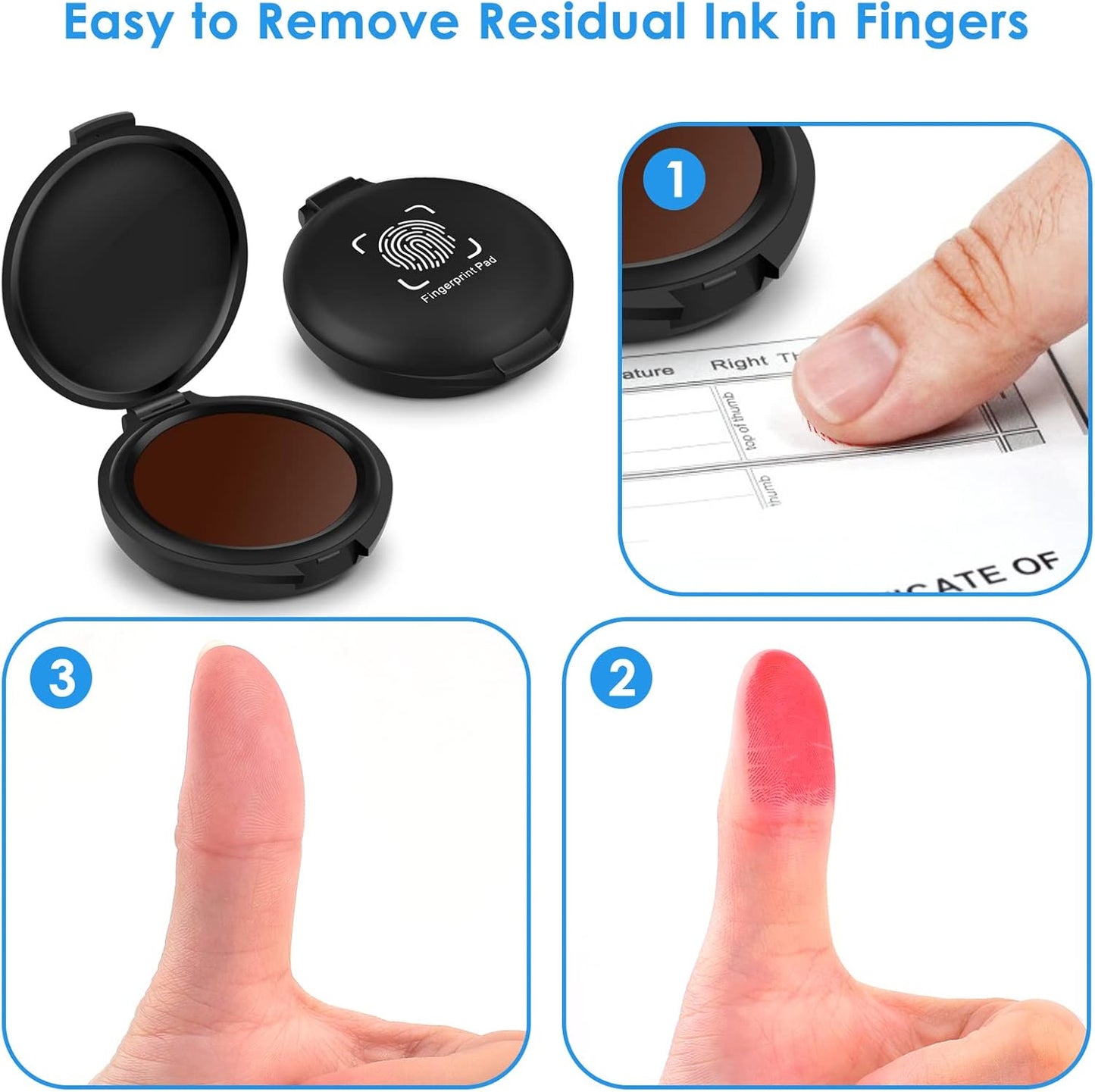 ERKOON 6 Pack Fingerprint Ink Pads, Thumbprint Ink Pad for Notary Supplies Identification Security ID Fingerprint Cards Law Enforcement Fingerprint Red