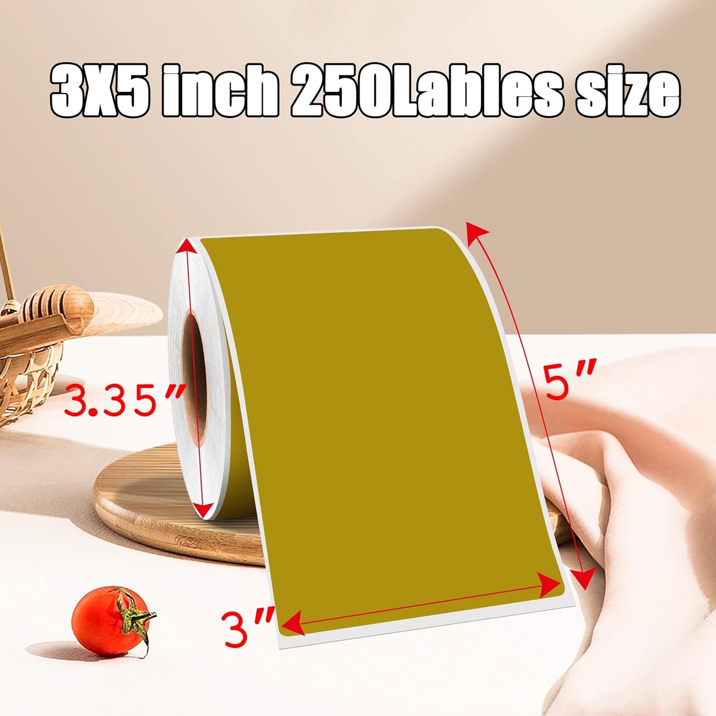 3 x 5 Inch 250Pcs Rectangle Color Coding Stickers,Strong Adhesion Easy to Write Label for Moving,Box Organization,Inventory,Business,Olive