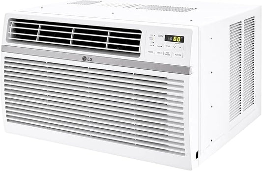 LG 12,000 BTU Window Air Conditioner, 115V, Cools 550 Sq.Ft. for Bedroom, Living Room, Apartment, Quiet Operation, Electronic Control with Remote, 3 Cooling & Fan Speeds, Auto Restart, White