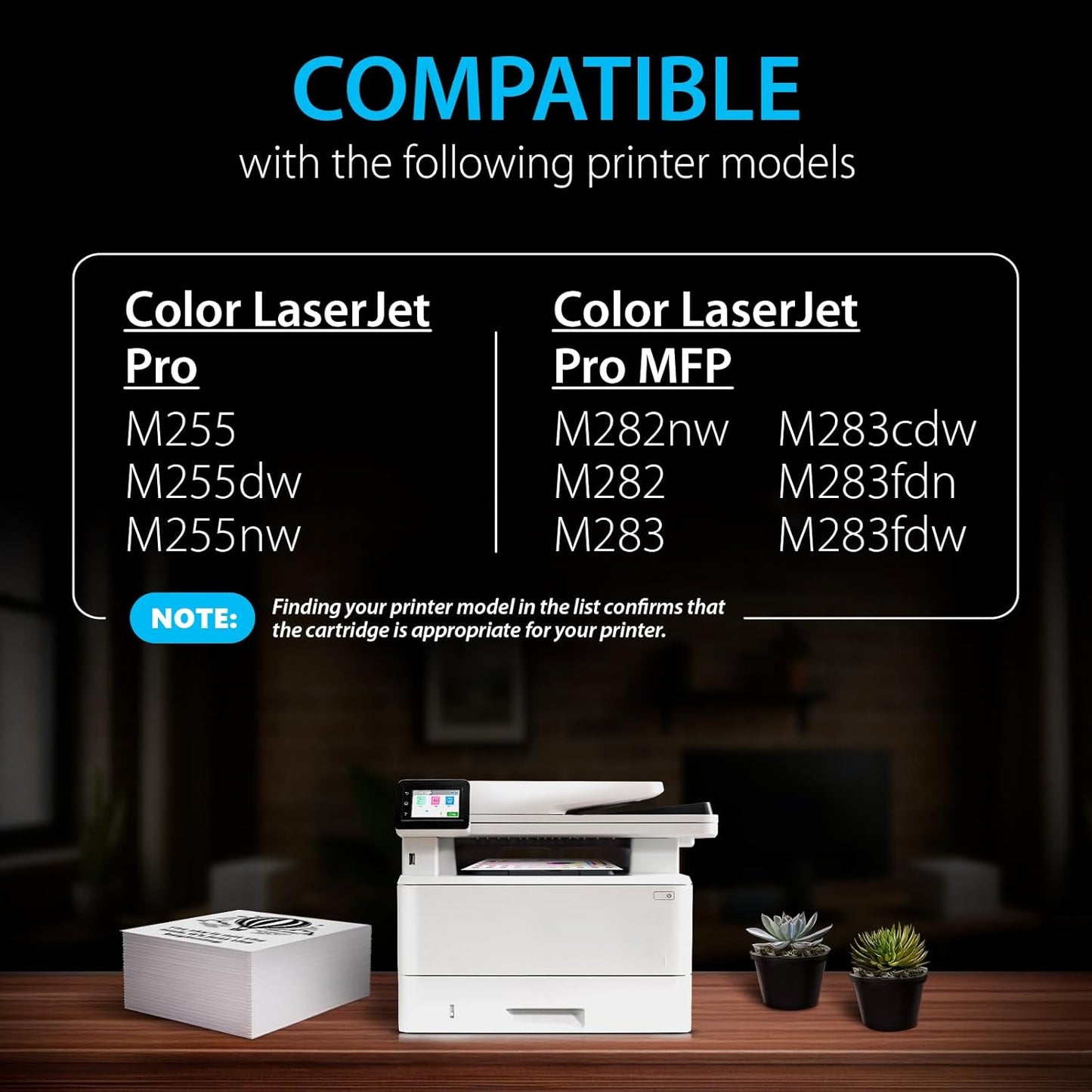 Smart Ink Compatible 206A Toner Cartridge Replacement for HP 206A Toner Cartridges (1 Black Pack) 206X with Chip to use with Color Laserjet Pro MFP M283fdw M283cdw Laserjet Pro M255dw M255nw