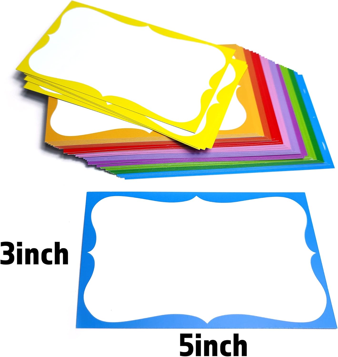 PPAPPAPPIYO 3x5 colorful index card / (Set of 50) Blank index cards flash card 250gsm (10multi)