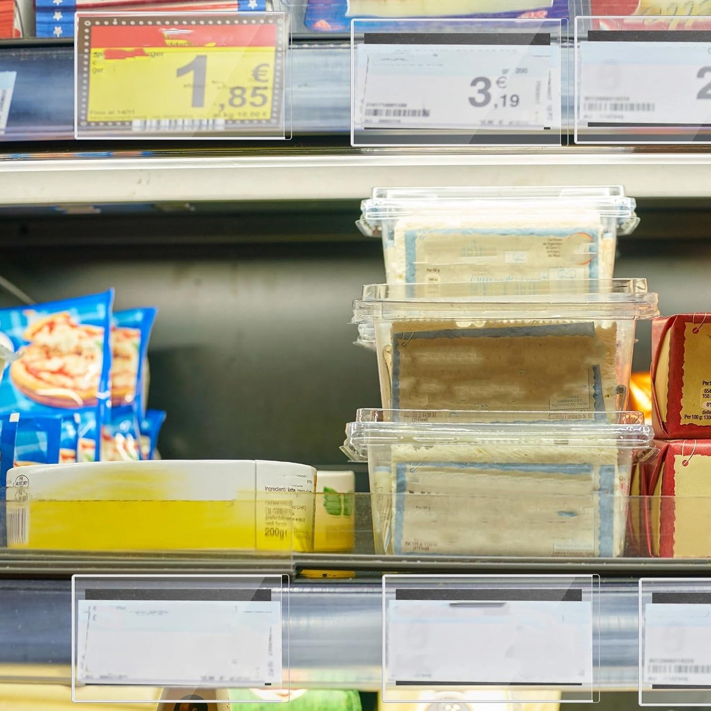 Ctosree 200 Pcs Magnetic Sign Holder Pallet Rack 5.5 x 3.5 Inches Magnetic Label Holder Clear Double Sided Window Display Frame Easy Front Opening for Window Door Office Schedule Store Home