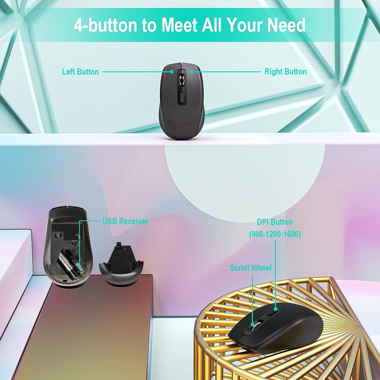 Wireless Keyboard and Mouse Combo,EarlyLit 2.4G Full-Sized Ergonomic,Cordless USB Mouse and Keyboard,12 Shortcut Keys and Quiet Click for Computer/Laptop/Windows/Mac