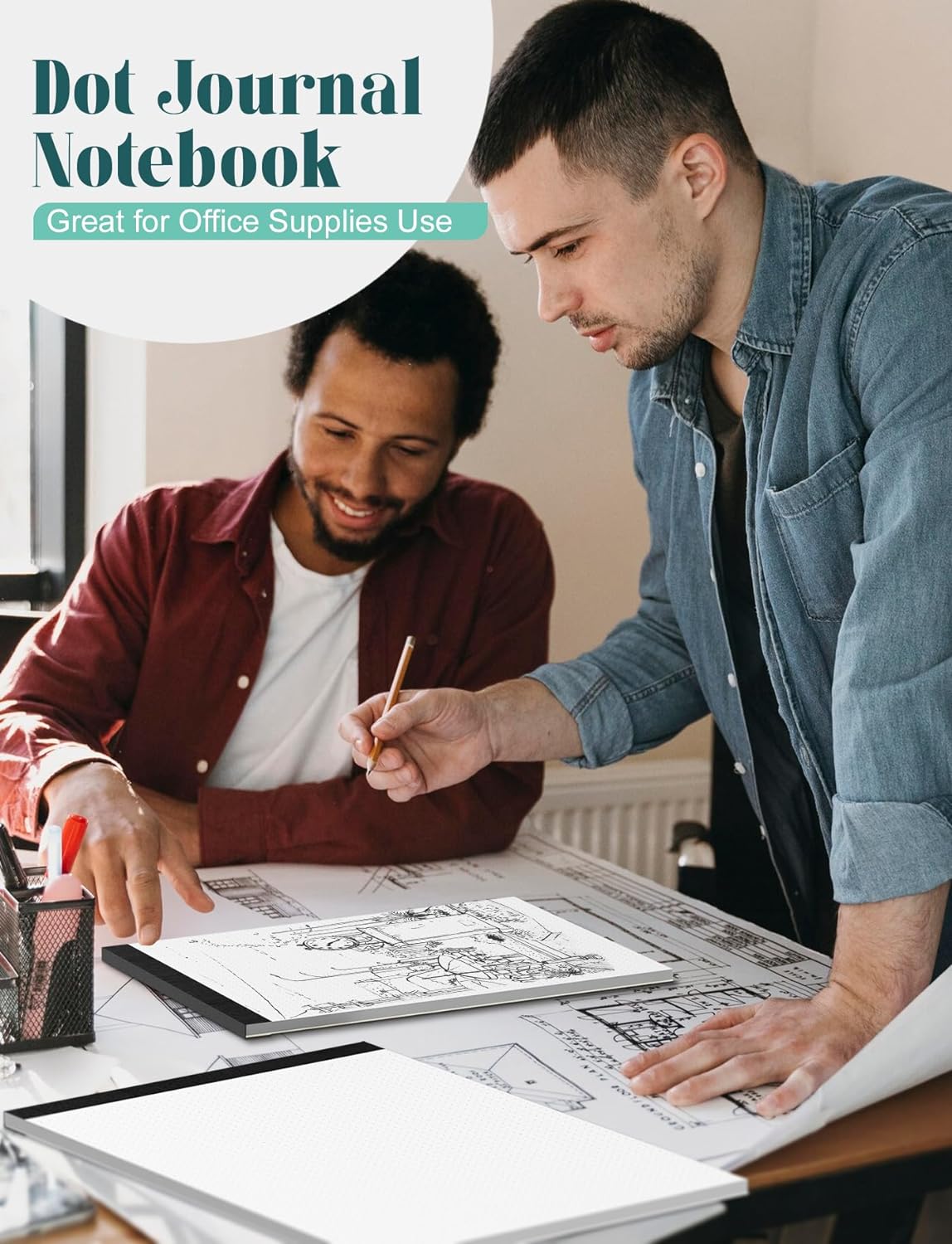 Dotted Paper 8.5 x 11, 6 Pack Dot Grid Paper Pad, 30 Sheets Per Pad Dotted Journal Notepad 8.5 x 11, Easy Tear-Off 5x5 Dots Journal Paper Pads for Office, School