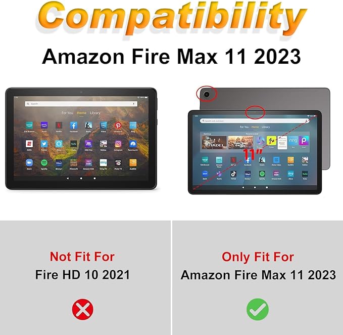 for Amazon Kindle Fire Max 11 Case (13th Generation, 2023 Release) 11",Slim Lightweight Smart Shell Stand Cover with Auto Wake/Sleep for All-New Fire 11 Max Tablet,Hummingbird Pink Cherry