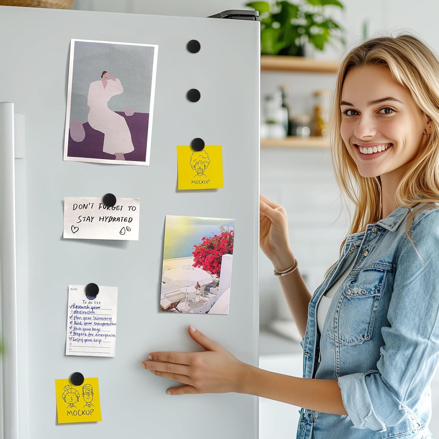 105 Pcs Round Magnets with Adhesive Backing, Flexible Self Adhesive Magnets for Crafts, Small Sticky Magnetic Dots for Hanging & Organizing Light Objects, Magnets for Whiteboard, Fridge, DIY