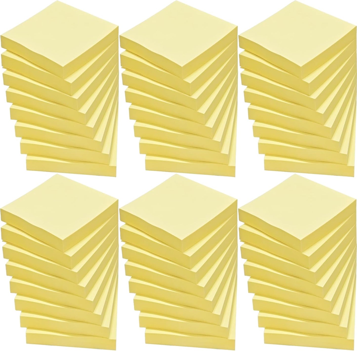 48 Pack 2400 Sheets Sticky Notes 3x3 Inches Bulk Colored Posted Notes Yellow Notes Stickies Note Pads for Office, School, and Home Supplies, 50 Sheets/pad