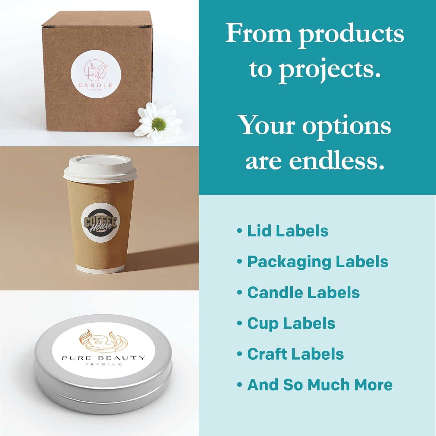 Premium Label Supply White Sticker Round Labels – 2" Circle – Laser/Inkjet Compatible – (20 per Sheet), 100 Sheets – 2,000 Total Adhesive Labels