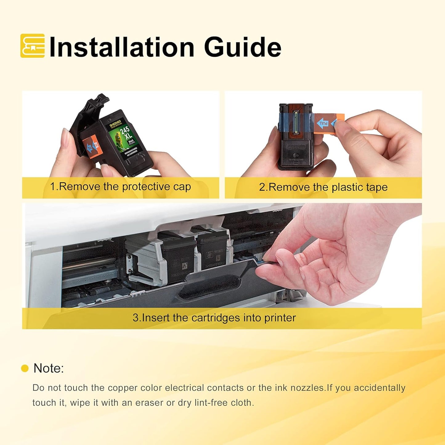 245XL Ink Cartridge Replacement for Canon 245XL Black Ink PG-245XL 245 XL PG-243 243XL for Pixma TR4520 TR4527 MX492 MX490 MG2522 MG2525 MG2920 TS202 TS302 TS3320 TS3322 MG2420 IP2820 (2 Black)