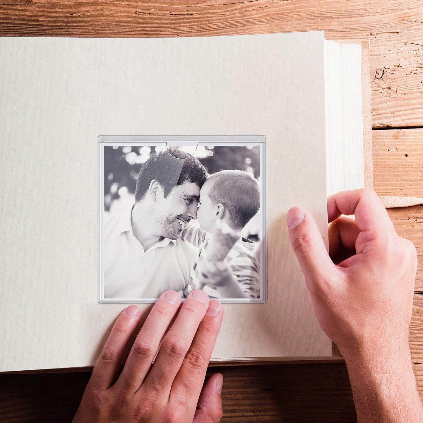 30 Pack Self-Adhesive Index Card Pockets with Top Open for Loading - Ideal Index Card Holder for Organizing and Protecting - Crystal Clear Plastic (4.13 x 4.13 Inches)