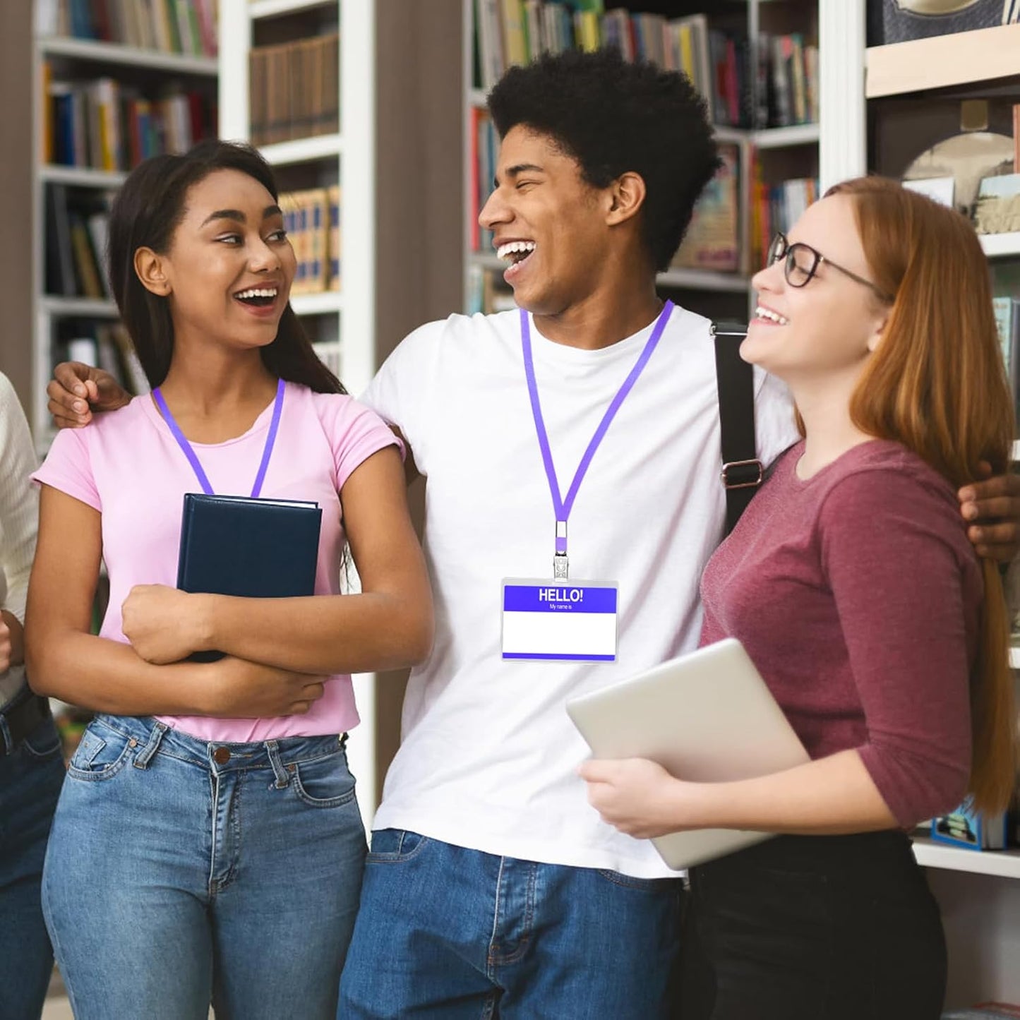 Lanyards for Id Badges,100 Packs Lanyard Bulk with Flat Badge for Name Tag Lanyard ID Holder