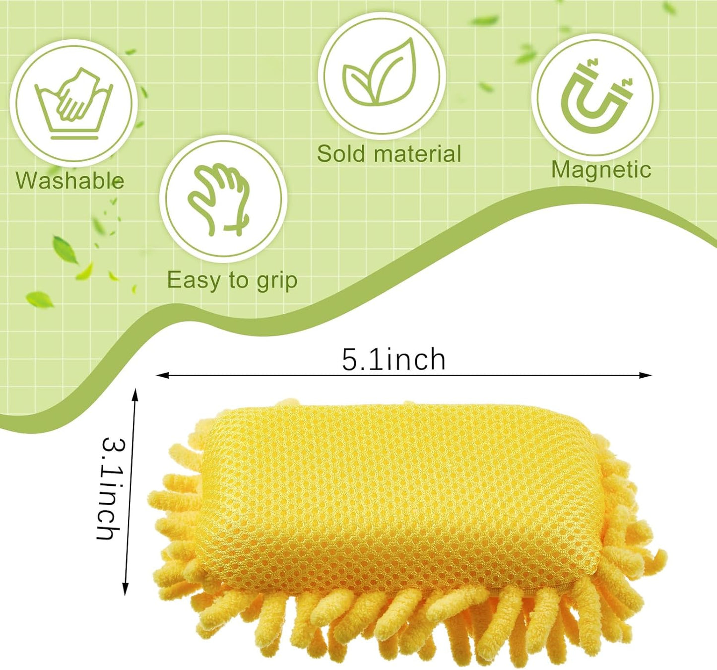 Zonon 4 Pieces Dry Erase Eraser Microfiber Shag Washable Whiteboard Eraser for Markers, Chalk, Classroom, Home and Office(Pink,Green,Yellow,Gray)