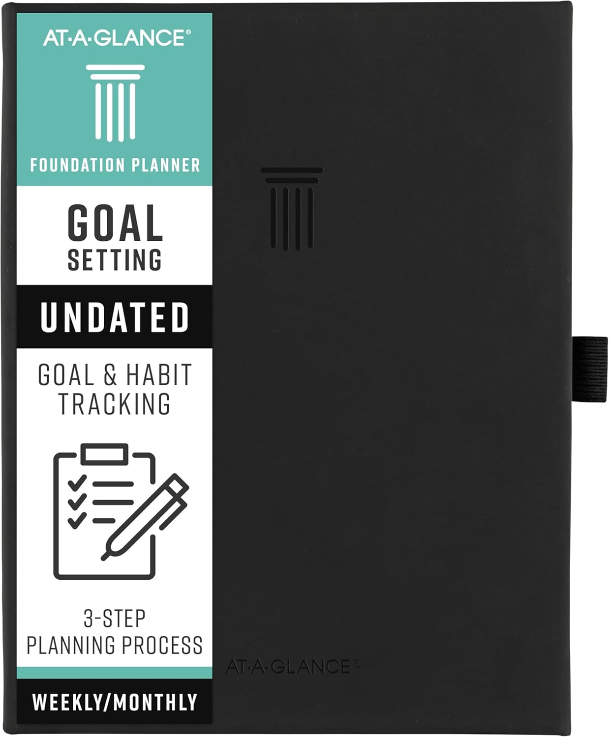 AT-A-GLANCE Foundation Goal Setting Planner, Undated Weekly & Monthly Journal, Track Progress, Create Habits, 5-3/4" x 8-1/4", Black (FD2-200-05)