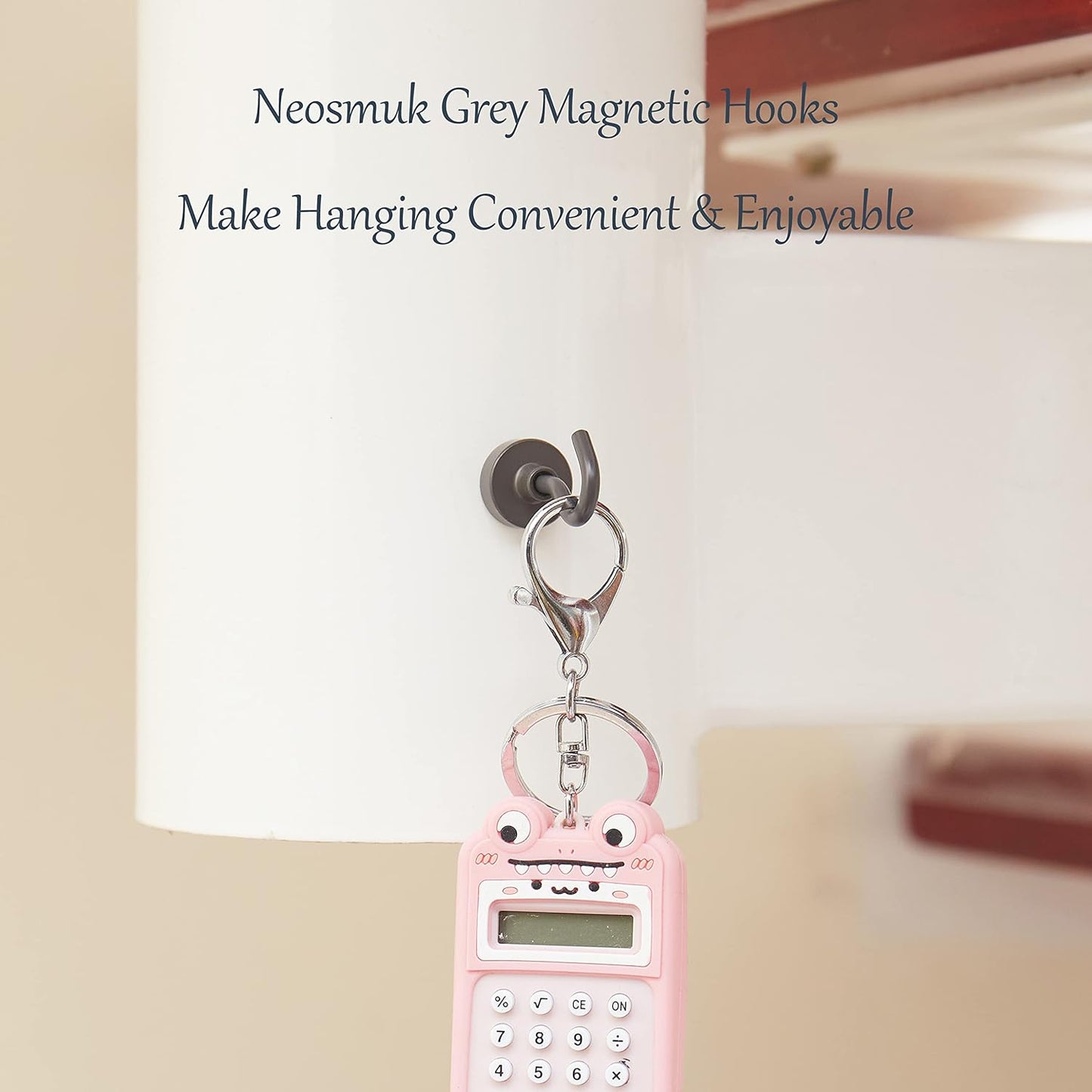 Neosmuk Magnetic Hooks Heavy Duty, 85lb Strong Magnet with Hook for Fridge, Super Neodymium Extra Strength Industrial Hooks for Hanging, Magnetic Hanger for Toolbox, Cruise, Grill(Gunmetal,4 Pack)