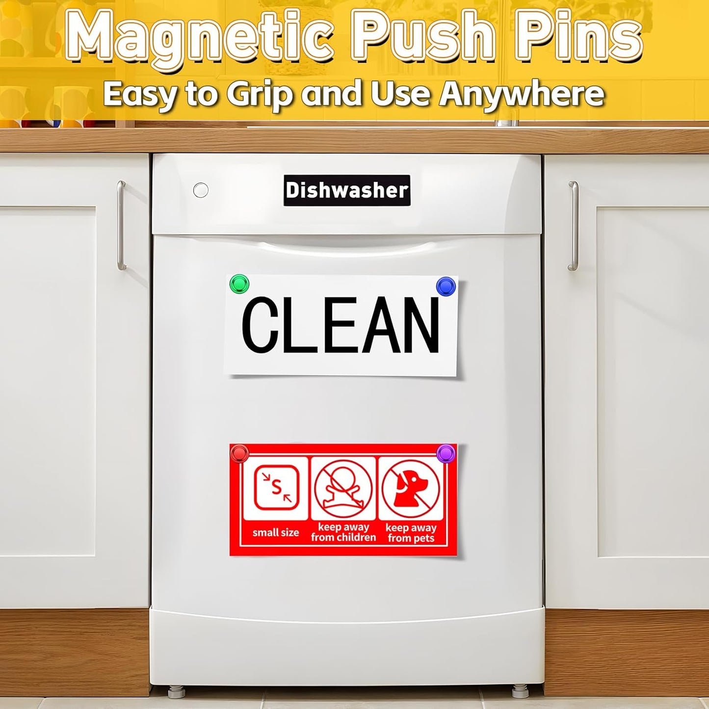 VNDUEEY Magnets for Fridge, Mini Refrigerator Colored Magnets for Whiteboard Classroom Strong Magnetic Push Pins Office Dry Erase Board Cute Decorative Magnetic Clips Heavy Duty Gadgets, 16 Pack