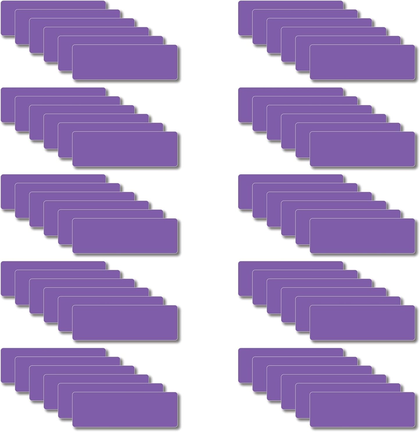 Magnetic Dry Erase Magnets Labels 3x1 inches, Reusable Name Tags, Organizing Schedules in Office/Classroom. Work on Fridge/White Board (Purple 60Pcs)