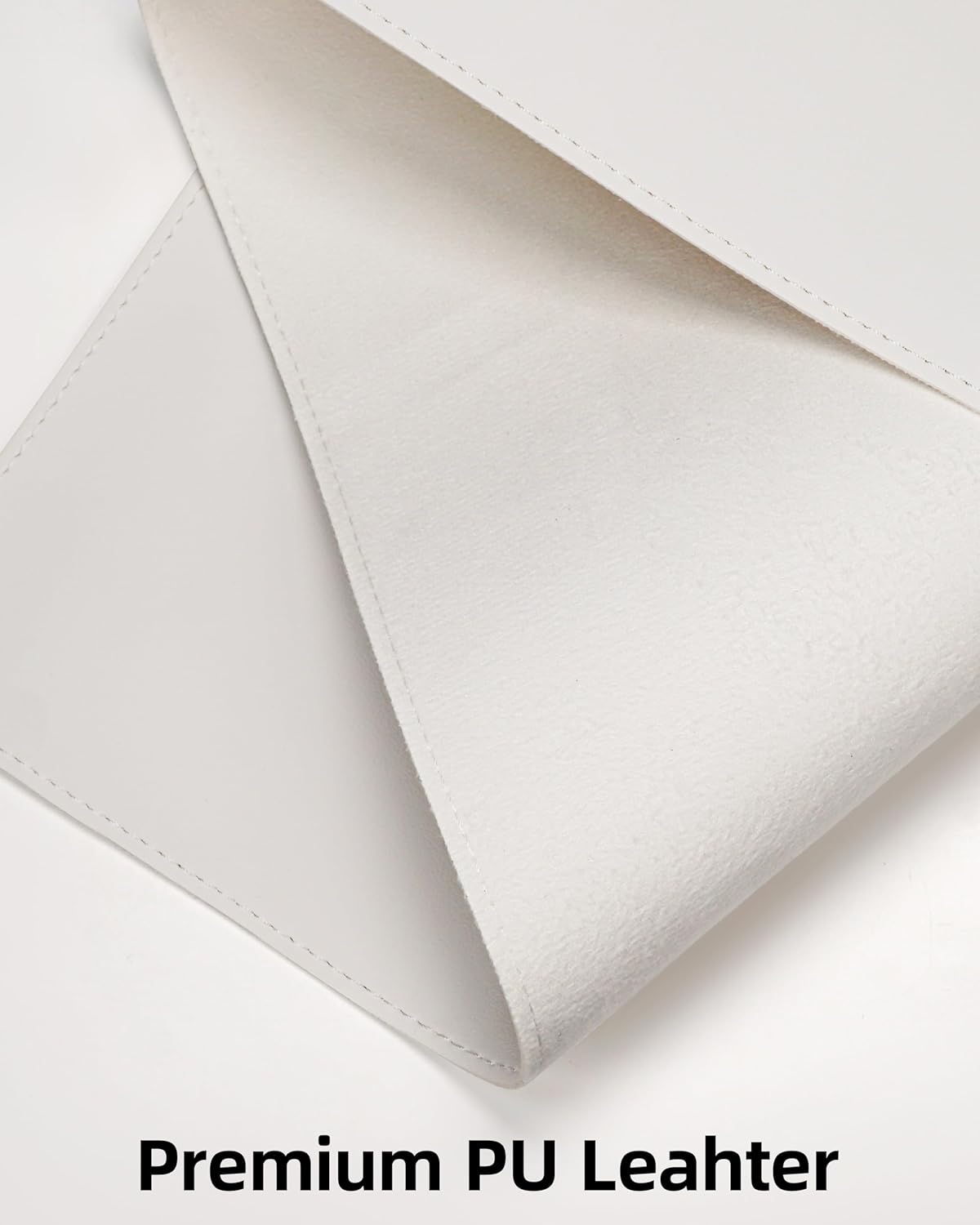 Extra Large Desk Pad Mat - Waterproof Mouse Pad & Desk Protector, Non-Slip XXL PU Leather Gaming Mat for Keyboard/Mouse, Stitched Edge with Ergonomic Support, 47.2"x23.6" (White)