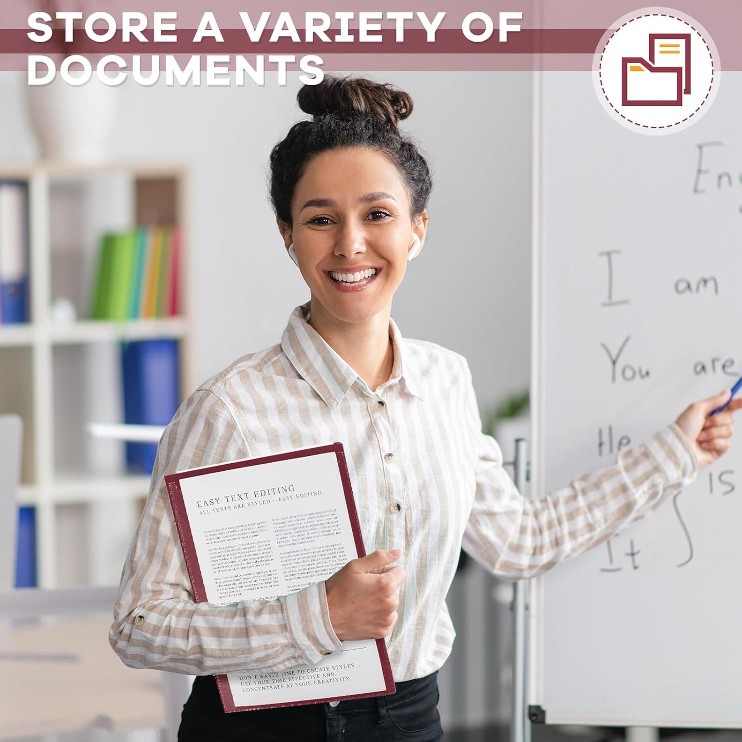 Henoyso 24 Pcs Folders Take Home Heavy Duty 2 Pocket Homework Folders with Clear Front Pockets for Elementary Students Parent Teacher Communication (Maroon)