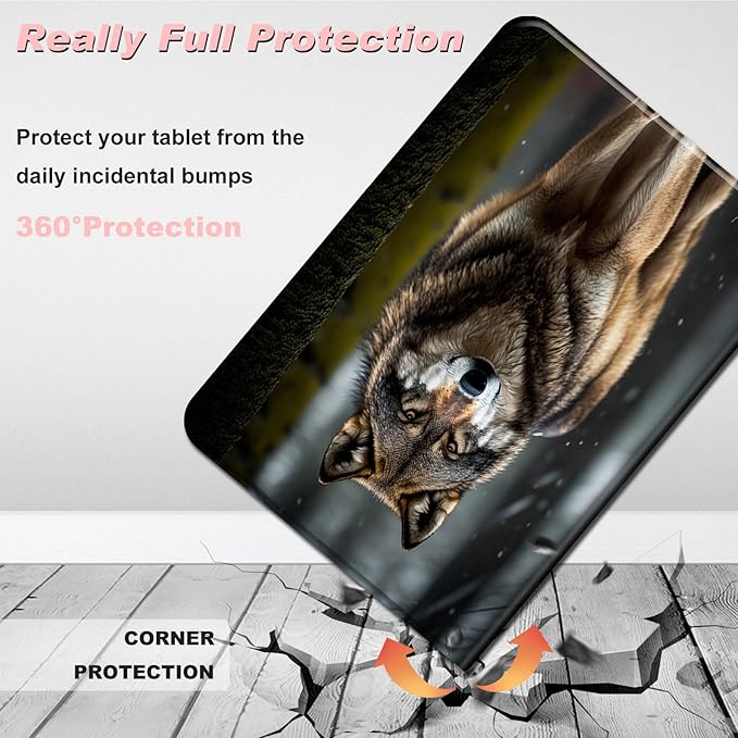 for All-New Kindle Fire 7 Tablet Case (12th Gen, 2022 Release),Slim Lightweight Smart Shell Stand Cover with Auto Wake/Sleep for Amazon Fire 7 Kids Tablet,Wolves Howling Wild