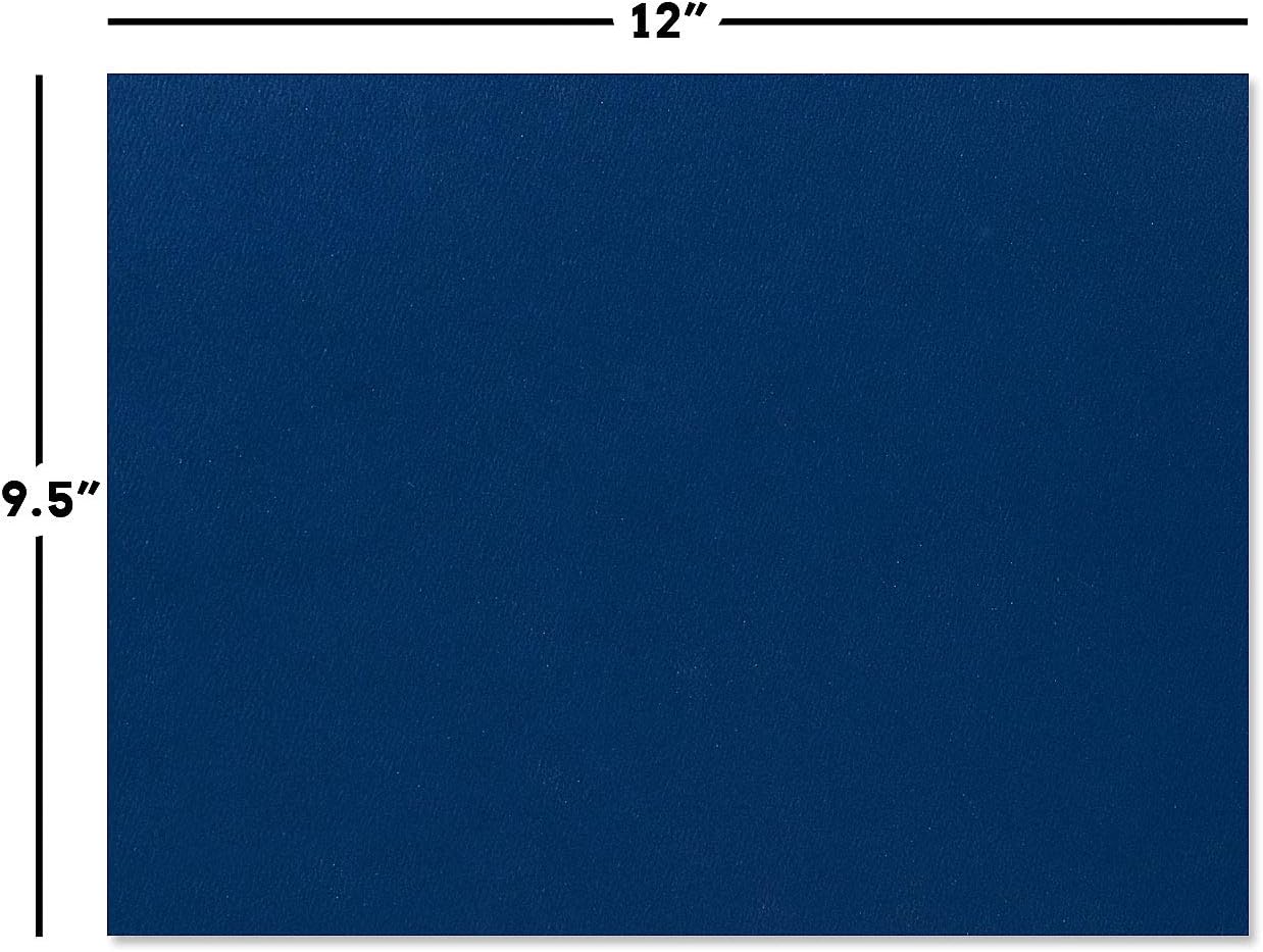 Plain Blue Certificate Folders - Pack of 25, Linen Cover 80 lb. Stock, Folded, Die-Cut Corners, for Office, Business Awards, Graduation, School Diploma Holder, 9-1/2" x 12"