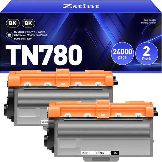 TN780 Toner Cartridge Black 2-Pack Replacement for Brother TN-780 TN750 TN-750 Toner Compatible with Brother HL-5450DN HL-5470DW HL-6180DW MFC-8710DW MFC-8910DW MFC-8950DW DCP-8150DN Laser Printer Ink