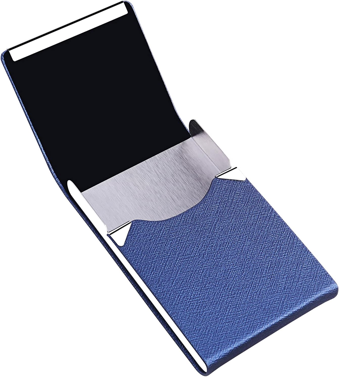 Professional Business Card Holder, Pocket Business Card Case for Women & Men, PU Leather Multi Card Case, Credit Card Wallet, Name Card Holder with Magnetic Closure, Blue-gs