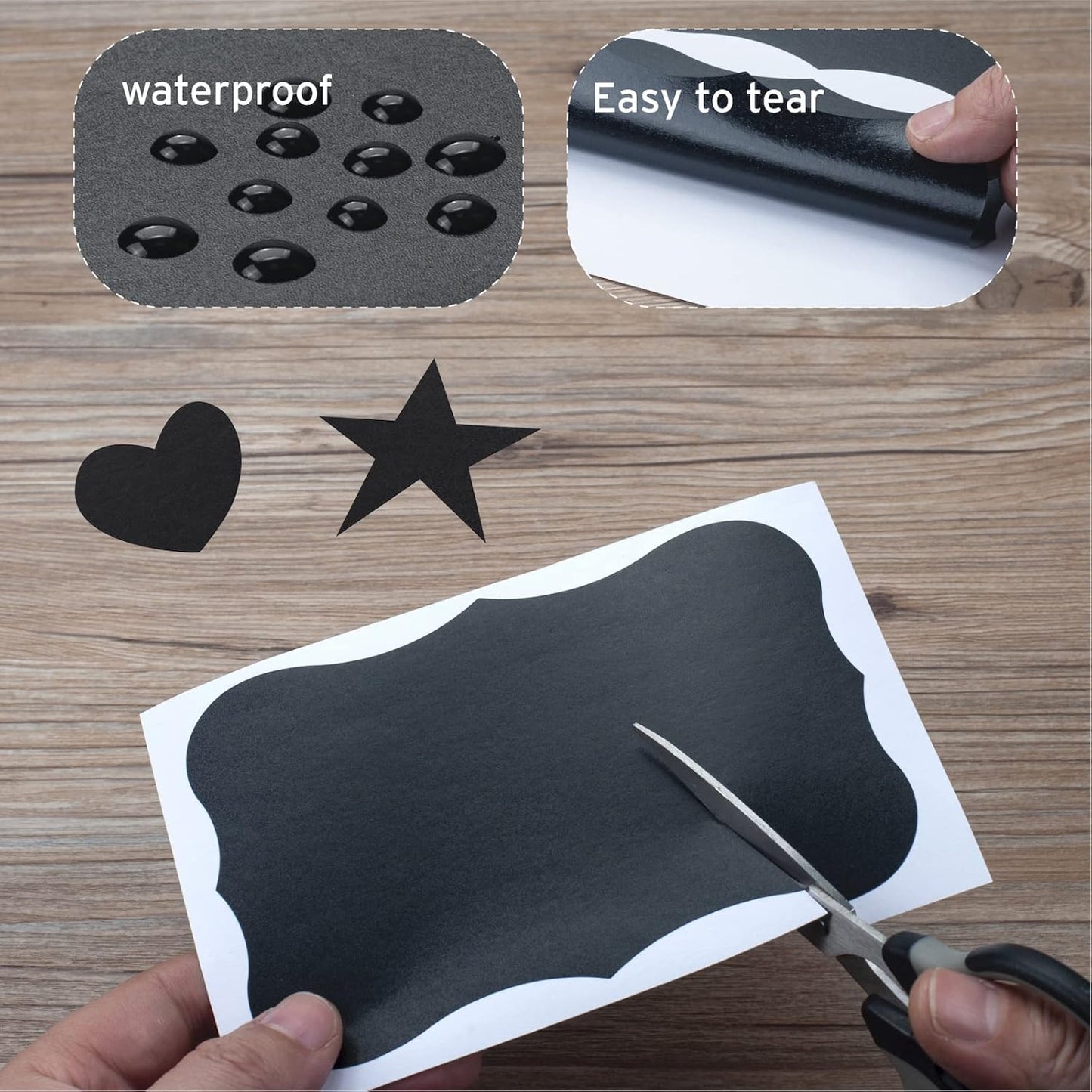 ONUPGO Large Chalkboard Labels (48 Pack), 4 x 6 Reusable Blackboard Stickers Waterproof Chalkboard Sticker for Jars, Parties Decoration, Craft Rooms, Weddings, Storage, Organize Your Home & Kitchen