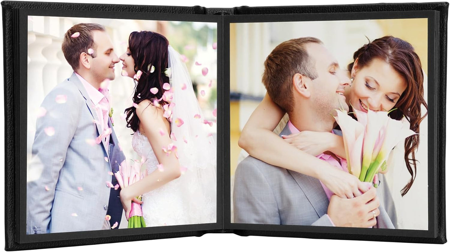 Neil Enterprises Inc. Leather Self-Stick 5" x 5" Black Photo Album - Holds 10 Photos