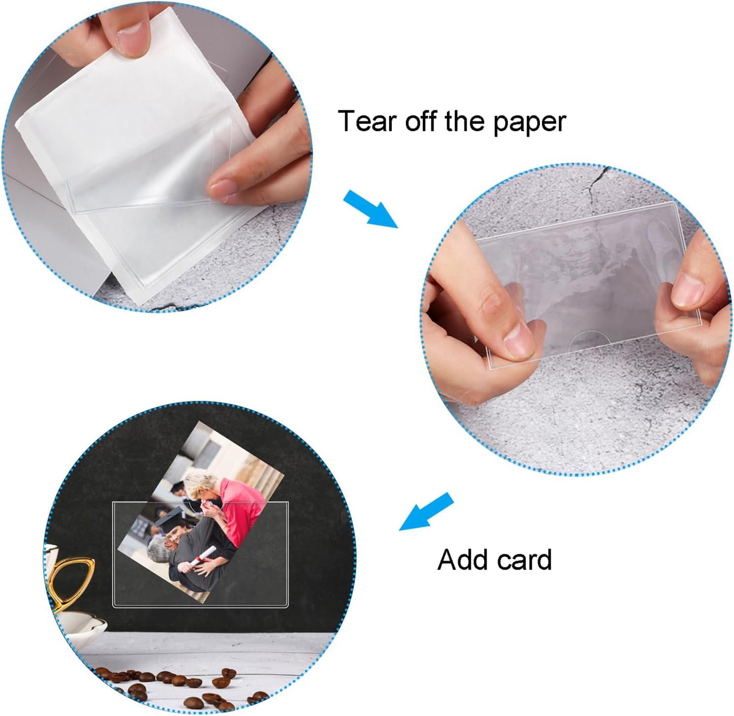 30 Pack Self-Adhesive Index Card Pockets with Top Open for Loading - Ideal Index Card Holder for Organizing and Protecting - Crystal Clear Plastic(3.7 x 2.3 Inches)