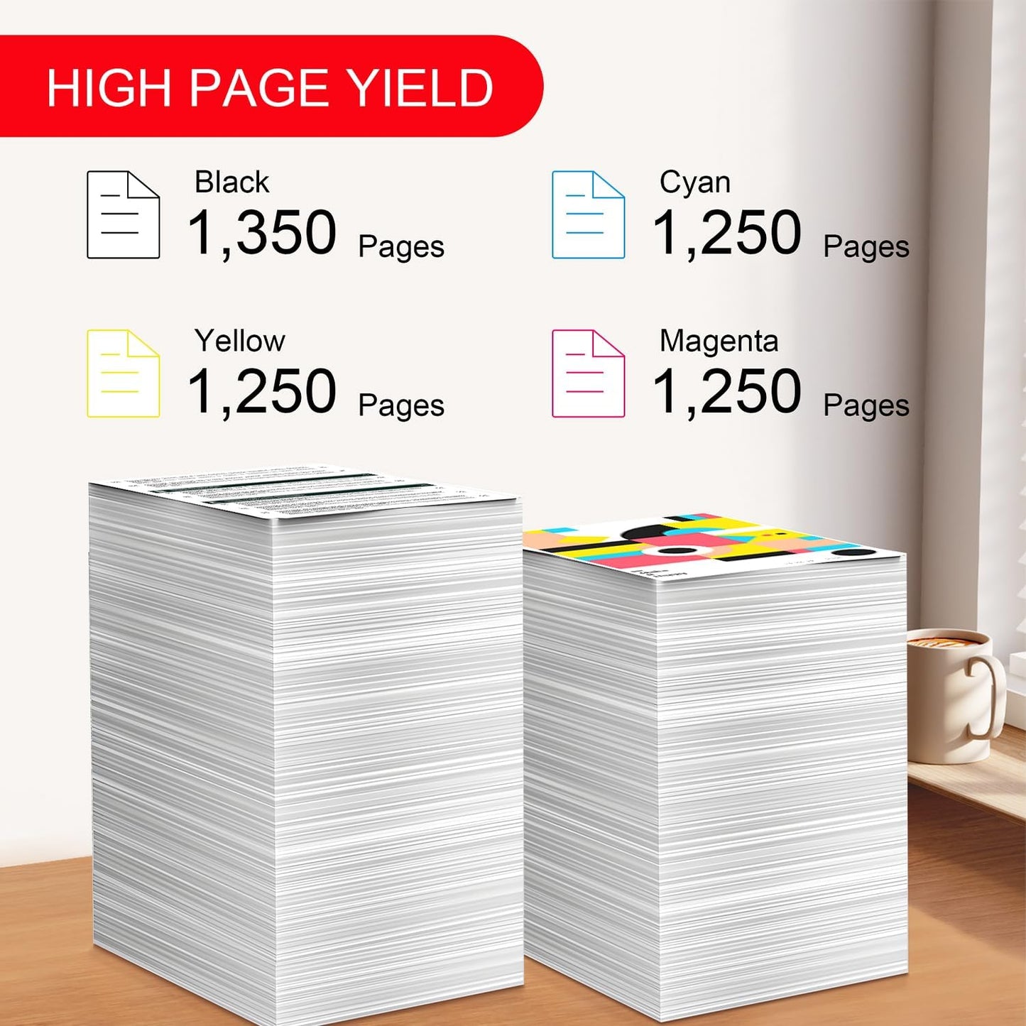 067 Toner Cartridge Set 4 Pack Compatible for Canon 067 067H Color ImageCLASS LBP632Cdw LBP633Cdw MF653Cdw MF654Cdw, i-SENSYS LBP631Cw LBP633Cdw MF651Cw Printer(Black Cyan Magenta Yellow)