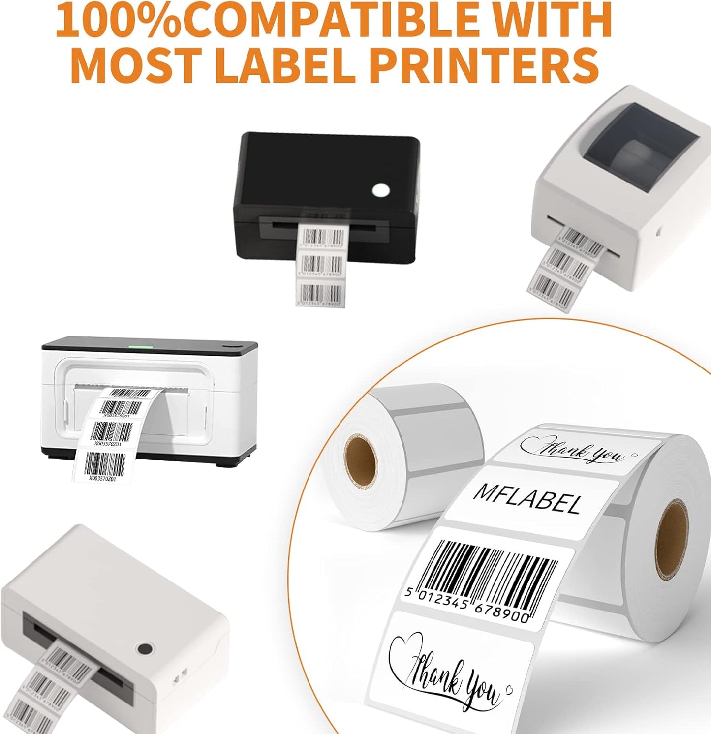 MFLABEL 36 Rolls of 1000 2-1/4 x 1-1/4 Inch Direct Thermal Perforated Shipping Labels,SKU Labels (36 Rolls)