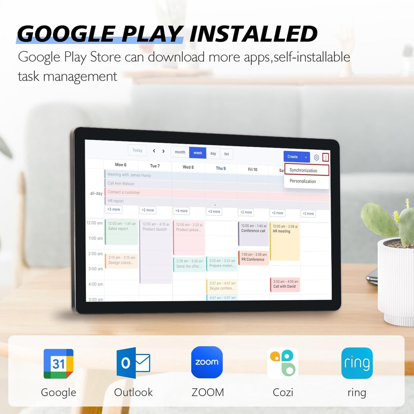 27 inches Touchscreen Digital Calendar & Wall Planners,Downloadable APP, Smart Whiteboard Calendar for Chore Chart & Work Schedule, Built in Speakers and Camera, Include Wall Mount & Desk Stand