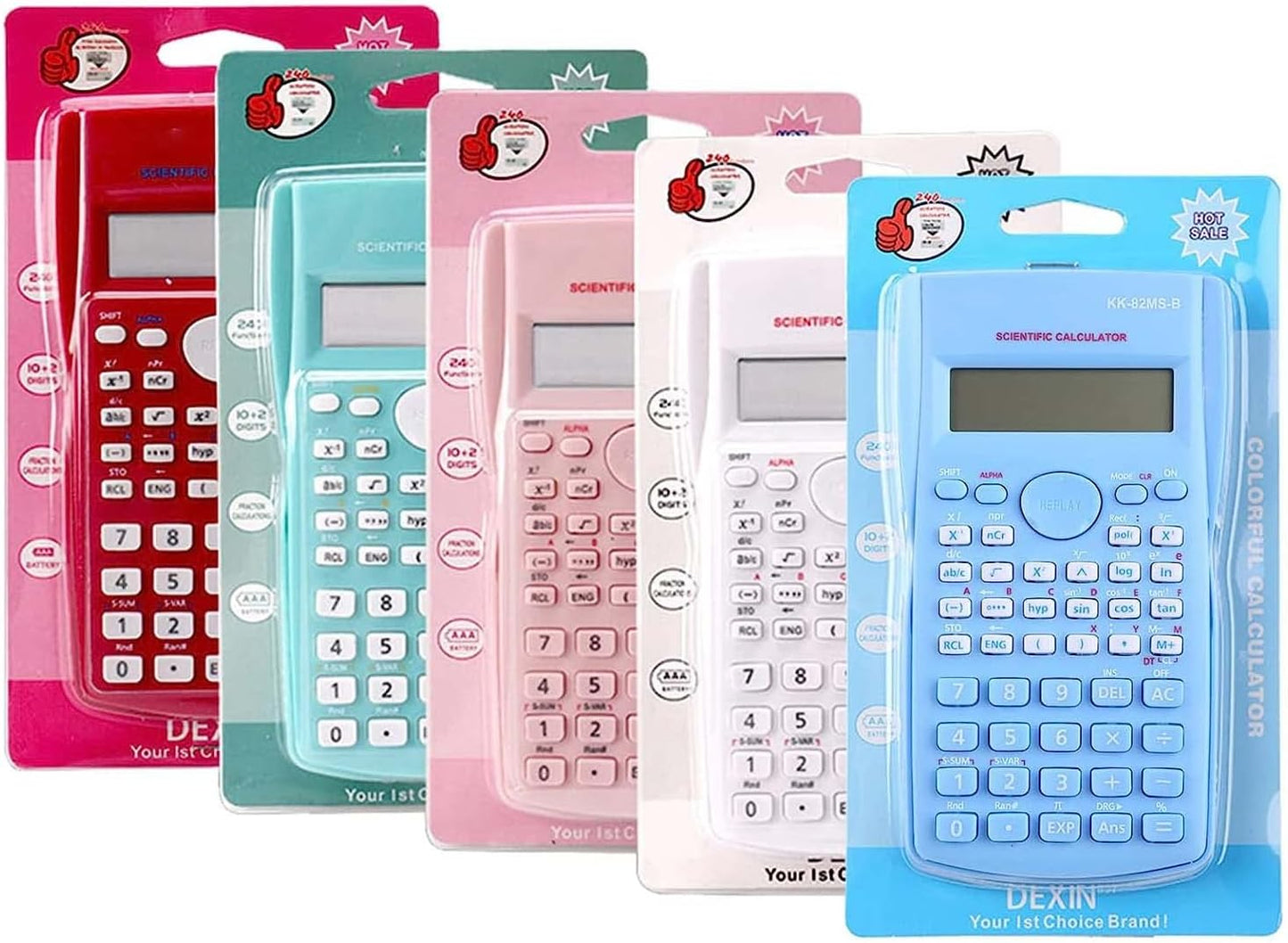 Scientific Calculators Desktop, Scientific Calculators for Students, Scientific Calculator 240 Functions 2 Line 10+2 Digits, Desk Math Calculator for School (Pink)
