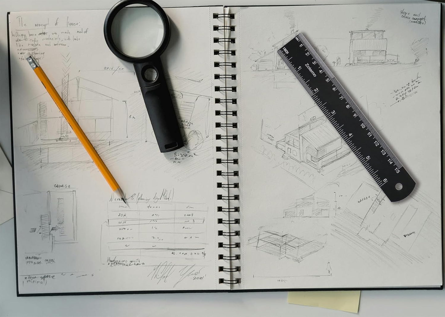 6 Inch Metal Ruler Set - Dual Scale Metric & Imperial,150 mm Straight Edge Rule, Laser Engraved, Edge-to-Edge Measuring for School, Geometry, Crafting & Gifts (2-Pack)