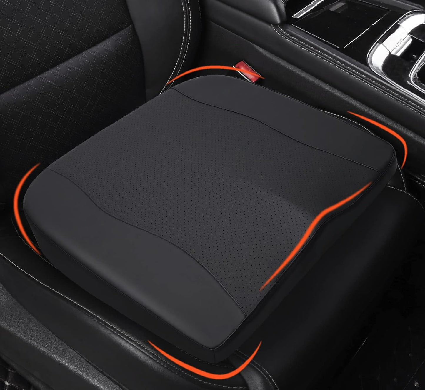 Car Seat Cushion, Comfort Memory Foam Car Cushions for Driving - Sciatica & Lower Back Pain Relief, Driver Seat Pillow for Auto, Office Chair, Wheelchair - Classic Black