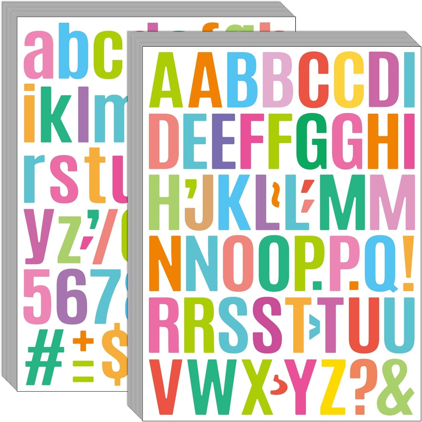 Letter Stickers 30 Sheets 1600 Pieces Alphabet Sticker 1 Inch Vinyl Self Adhesive Stick on Stickers for DIY Crafts Art Making Mailbox Scrapbook Classroom Decor(Colorful)