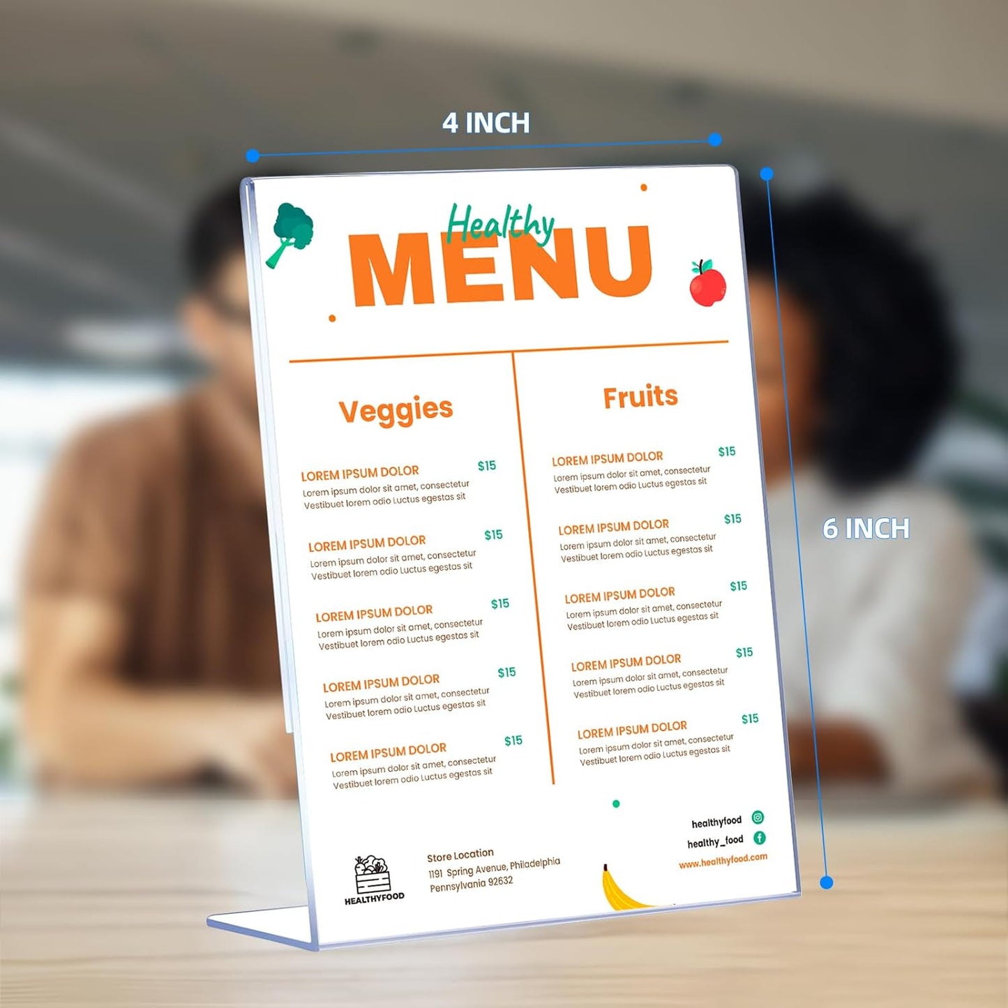 12 Pack Slanted Back Acrylic Sign Holders 4x6 for Business & Store, Tabletop Vertical Sign Holder with Anti-Slip Pads Clear Display Stand, for Menus Flyer Documents Office Restaurants Party Decoration