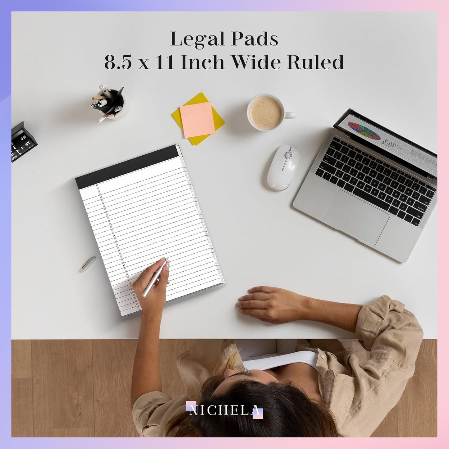 2 Pack Legal Pads 8.5 x 11 White Note Pads 8.5 x 11 Notepad Micro Perforated Writing Pads Lined Paper Pads Wide Ruled Pad of Paper 30 Sheets Notebook for To-Do Lists, School & Office Supplies