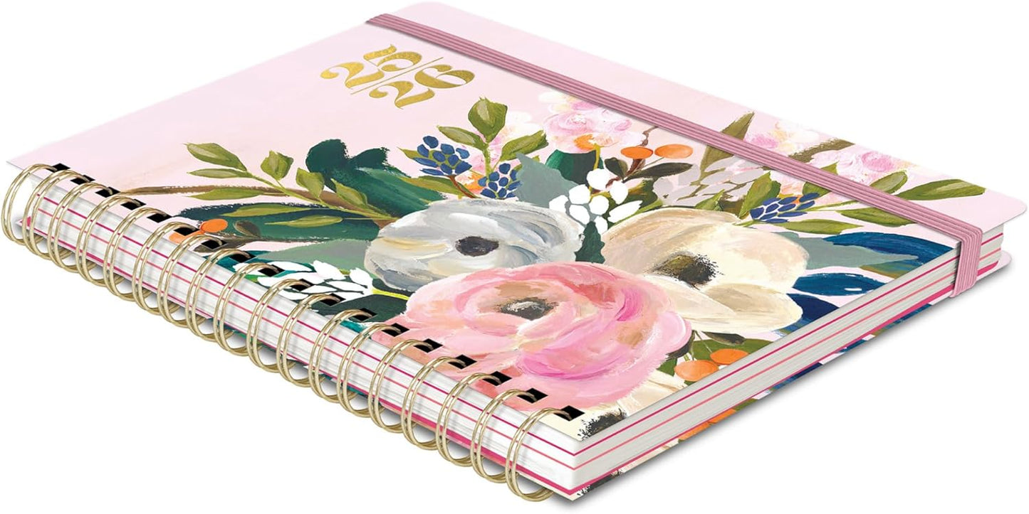 Orange Circle Studio Academic Planner 2025-2026, Amazon Exclusive, Bella Flora, Tri-Tab Planners, 17-Month Triple-Section, August 2025 to December 2026, 9.6" x 7", Weekly Monthly Planner Calendar for School or Work, Note Pages