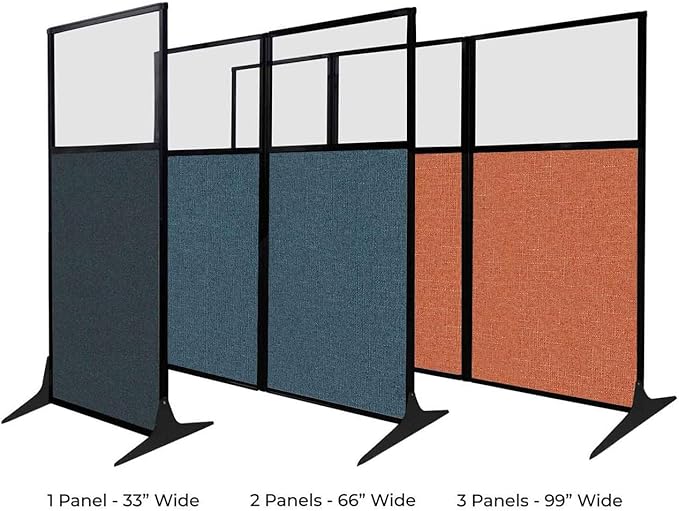 Versare Office Workstation Screen | Portable Wall Divider | Modern Cubicle | Freestanding Privacy Screen | Flexible Work Space | 1 Panel | 33" Wide x 70" Tall Dark Gray SoundSorb Panels