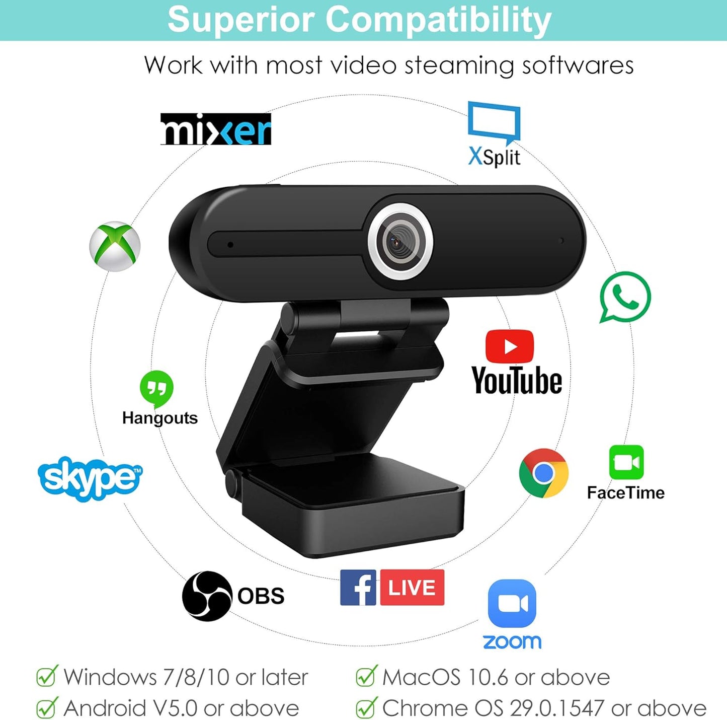 UHD 4K Webcam with Microphone: 8MP USB Computer Web Camera with Privacy Shutter and Tripod, External Webcam Pro Streaming Webcams PC Cam w/Mic Noise Reduction for Winsdows Mac OS Desktop Laptop