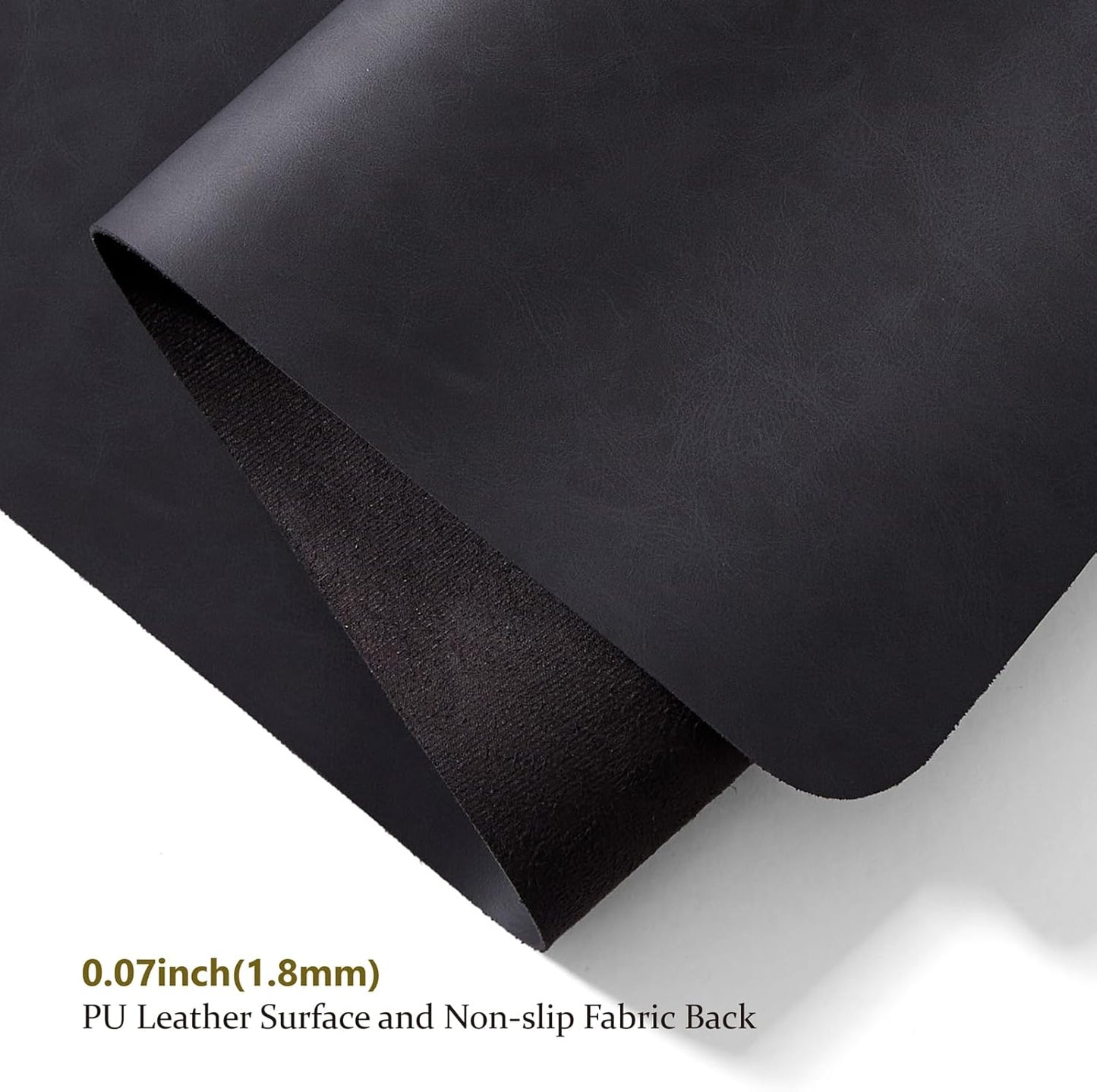 Distressed Leather Desk Mat - Non-Slip PU Desk Pad for Office and Home - Desk Organization and Accessories - Ideal for Large Mouse Pad and Desk Mats on Top of Desks(Charcoal Black,36"x 17")