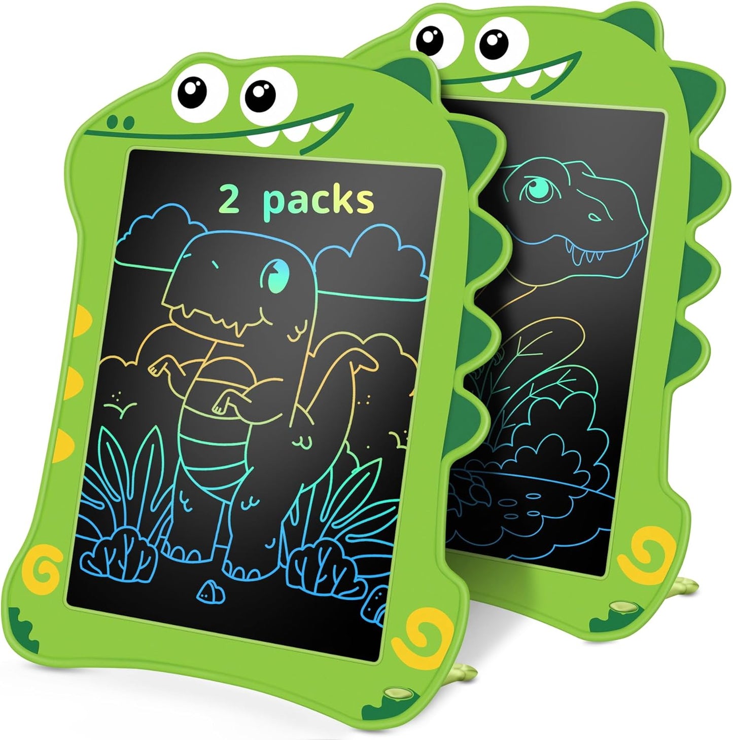 8.5" LCD Dinosaur Writing Tablet for Kids (2 Pack) - Toddler Travel Drawing Pad, Educational Birthday/Christmas Gift for 3-6 Year Old Boys Girls, Mess-Free Eye-Safe Toy