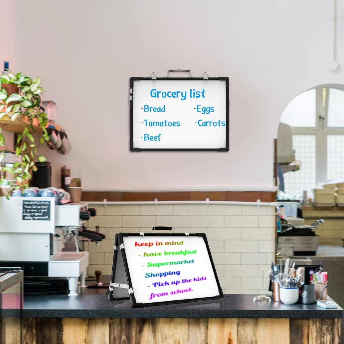 Whiteboard Dry Erase Boards, Portable White Board Double Sided Magnetic Board Stand,Foldable Hanging Wall Desktop Boards Easel for Kids Students Teacher for School Home Kitchen Office 24x18 Inch