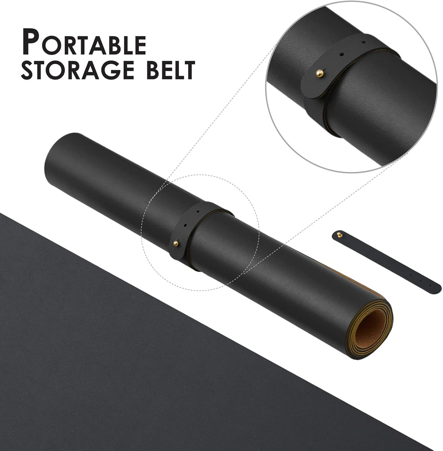 Large Cork Desk Mat - 47.2"x 17" Desk Pad for Office and Home - Ideal for Large Mouse Pad and Desk Mats on Top of Desks(Black)