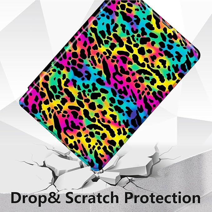 for Kindle Fire 7 case 2019 2017 Release 9th 7th Generation,360 Degree Rotating Stand Smart Protective Cover Case for Amazon fire 7 Tablet 9th/7th Generation,Colorful Leopard Print